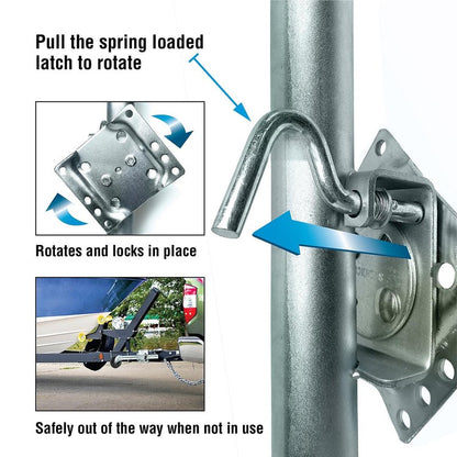 Seachoice Fold Up Trailer Jack, 22-7/8 In., Max Lift 1,000 Lbs.