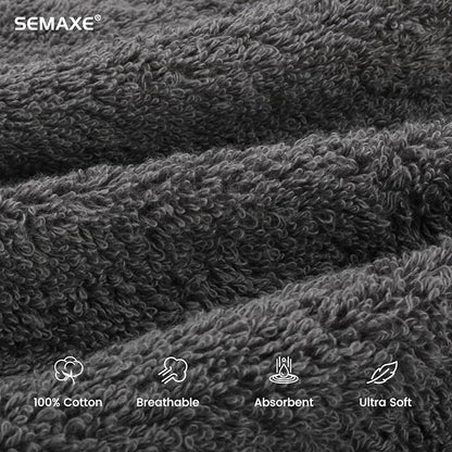 SEMAXE 6-Pack Gray Hand Towels