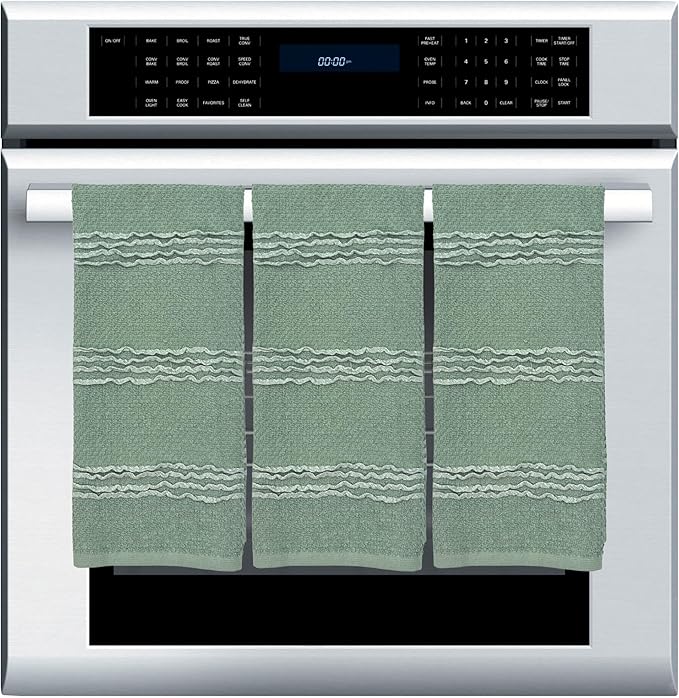 Sage Green Kitchen Dish Towels: 100% Cotton Cloth Soft Cleaning Drying
