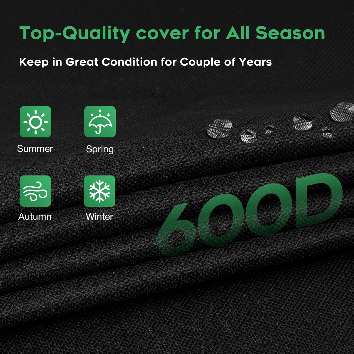 EZ-DONGTENG Heavy-Duty 600D BBQ Grill Cover Compatible with Weber Searwood 600 Pellet Grill, 3400145 Weber Searwood 600 Cover, Black