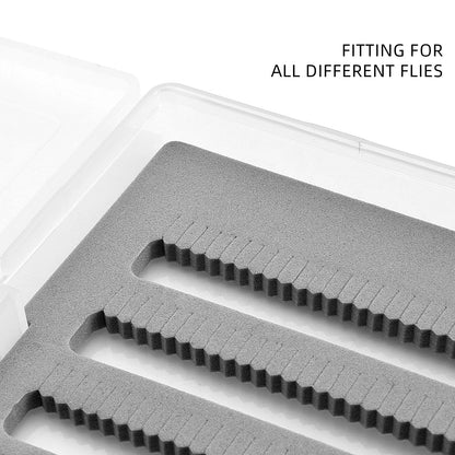 SF Collection Fly Boxes Clear Fly Fishing Box Extra Large Capacity Fishing Competition Hook Tackle Ice Fishing Jig Head Boxes, Slit Foam 2 Pack Size A4