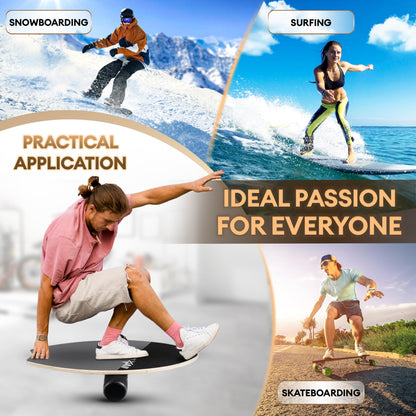 Yes4All 2-in-1 Balance Boards Set, 9 Adjustable Modes Surf Trainer, Wobble Board Exercise for Adults, Includes Roller & Ball
