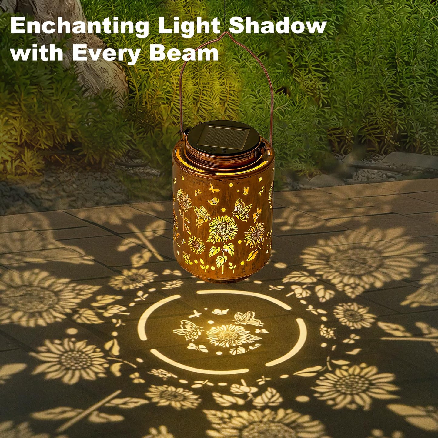 Adebime Sunflower Solar Lanterns, Birthday Gifts for Women Mom Grandma, Outdoor Waterproof Hanging Garden Decor for Patio, Yard