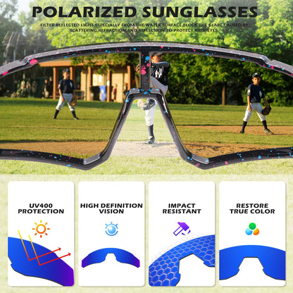 DioKiw 3PACK Kids Sunglasses Polarized Youth Baseball Sunglasses Boys Girls Softball Cycling UV400 Protection Goggles
