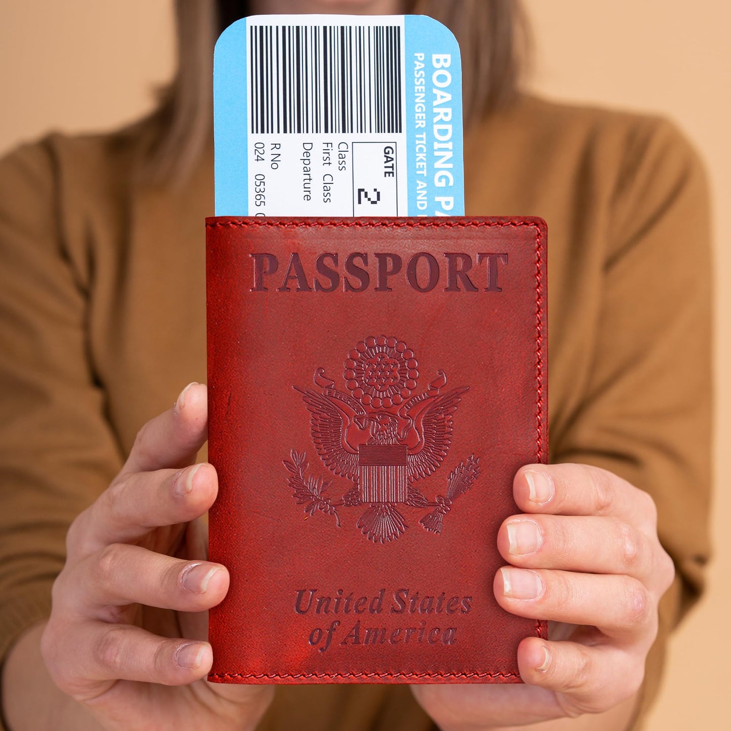 HIFA Leather Passport Holder, Handmade Passport Cover with Card and Ticket Slot - Genuine Leather, Elegant Design, Easy Access - Passport Case, Passport Wallet, Passport Holder