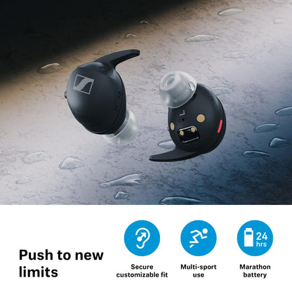 Sennheiser Momentum Sport - Earbuds with Sport Sound Tuning and Adaptive ANC, Secure Fit, 24-Hour Battery Life, Fitness Tracker for Body, Graphite