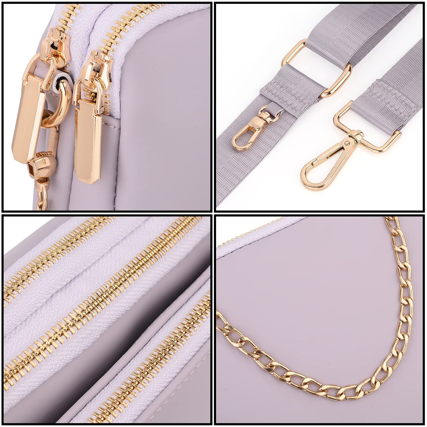 UTO Small Crossbody Bags for Women 3 in 1 Trendy Belt Purse Fashion Designer Mini Cute Sling Fanny Chest Pack