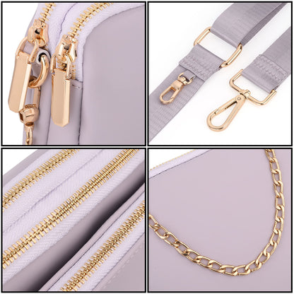 UTO Small Crossbody Bags for Women 3 in 1 Trendy Belt Purse Fashion Designer Mini Cute Sling Fanny Chest Pack