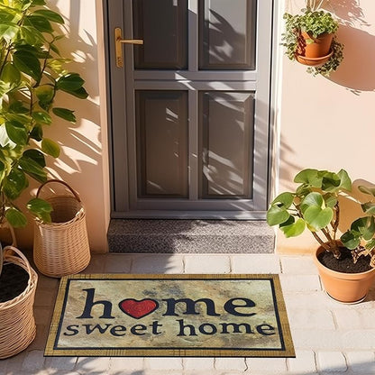 CHICHIC Door Mat Welcome Mat 17x 30 Inch Front Door Mat Outdoors for Home Entrance Outdoors Mat for Outside Entry Way Doormat Entry Rugs, Heavy Duty Non Slip Rubber Back Low Profile, Ink Home