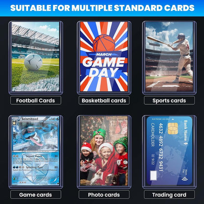 Top Loaders for Cards - 200 Hard Plastic Sleeves for Baseball & Football | 3" x 4" Trading Card Protectors