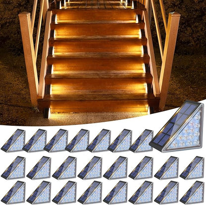 VOLISUN Solar Step Lights for Outside, Solar Stair Lights Outdoor Waterproof IP67, LED Outdoor Step Light, 80 Lumen, Deck Light for Outside Step, Front Porch and Patio(Black,24 Pack)