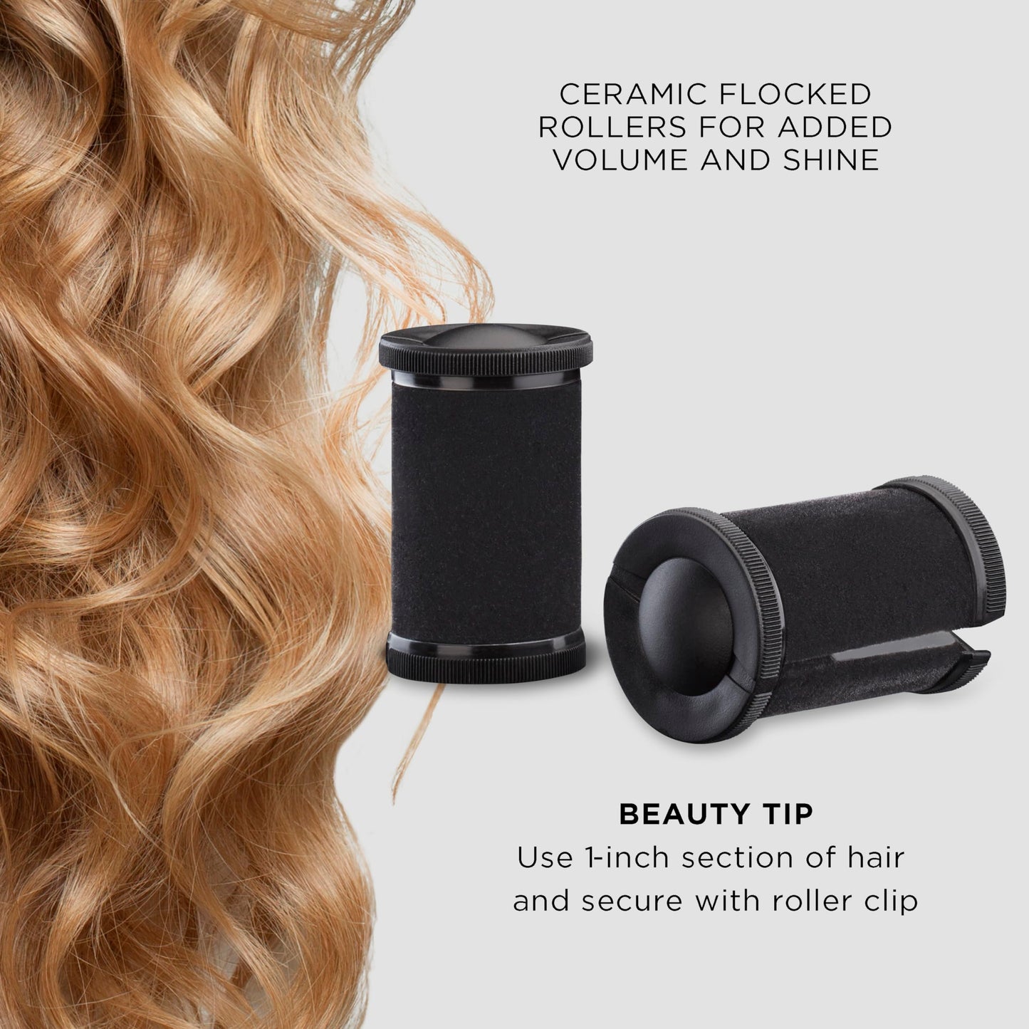 Conair Hot Rollers for Long, Medium & Short Hair, 12 Jumbo 1 ½" Heated Hair Rollers with Clips, Hot Curlers for Women, Volume & Curls, Amazon Exclusive, Black