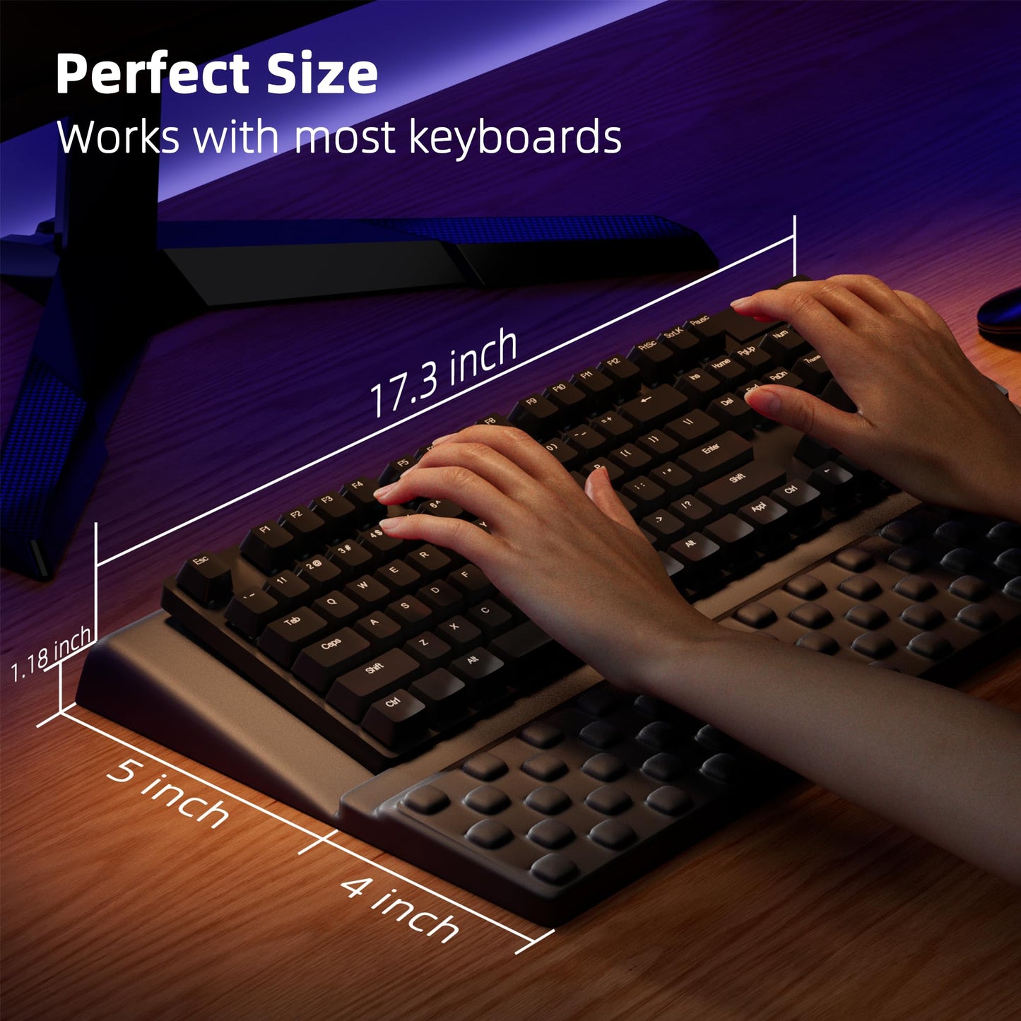 Ospelelf Keyboard Stand with Wrist Rest, Comfy Ergonomic Keyboard Riser Holder for Office Home