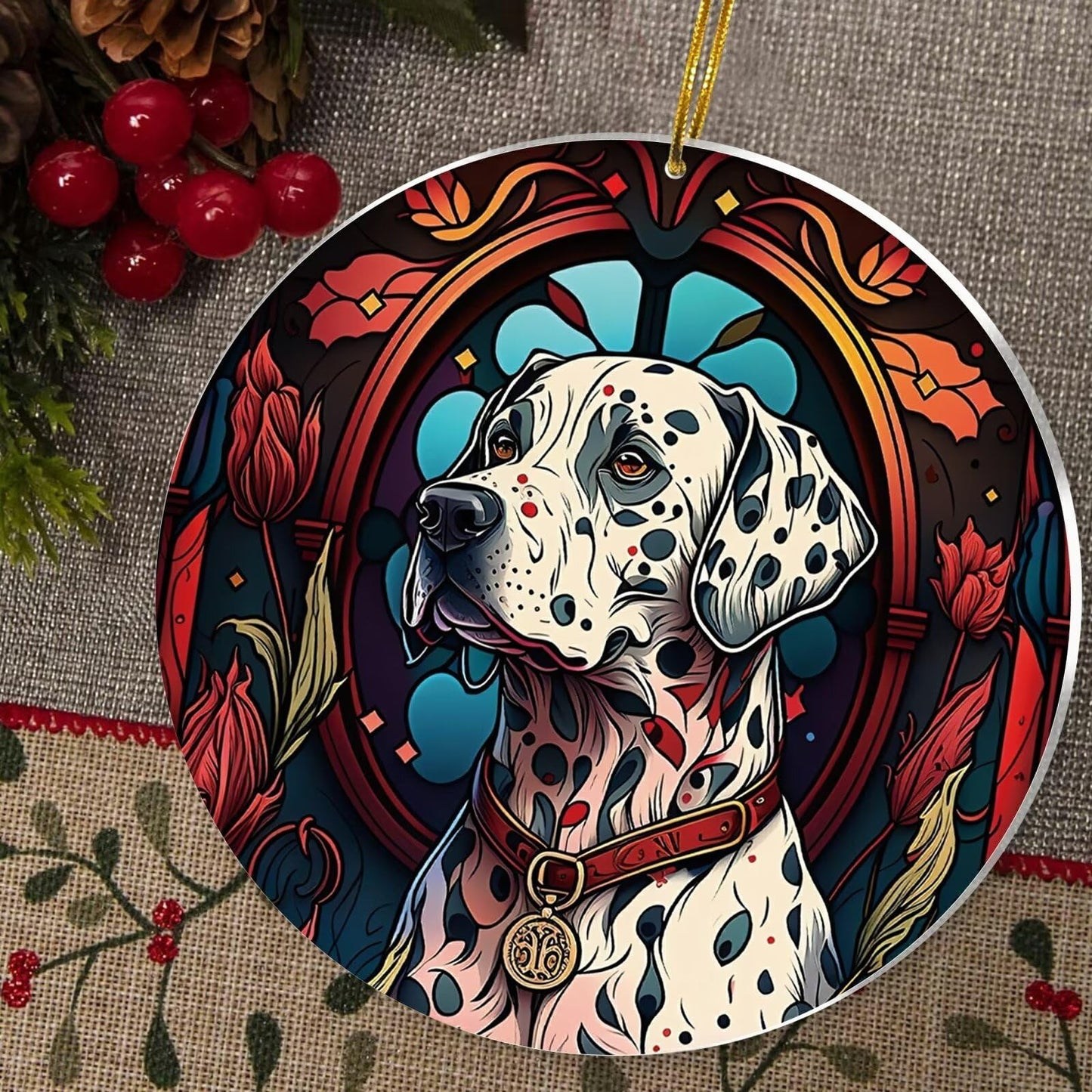 Dalmatian Christmas Ornament 2025 - Dalmation Gifts for Women, Dalmatian Ornament for Christmas Tree, Gifts for Dalmatian Lovers Dog Christmas Decor Keepsake