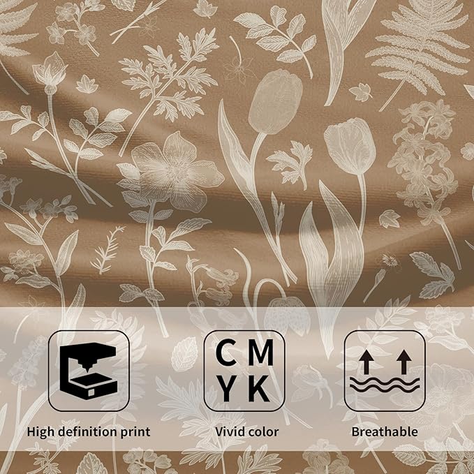 Brown Spring Floral Hand Towels