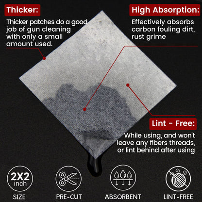 PINGMIC Gun Cleaning Supplies - 300PCS Gun Cleaning Patches and 300PCS Gun Cleaning Swabs, 6-inch Pointed Gun Swabs, 2" x 2" Lint Free Gun Patches - Fit Most Calibers Gun Cleaning Kit Supplies