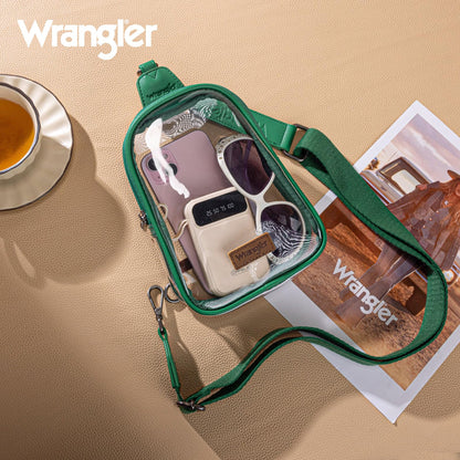 Wrangler Crossbody Clear Sling Bags for Women Stadium Approved Cross Body Purse for Sports Events Concerts