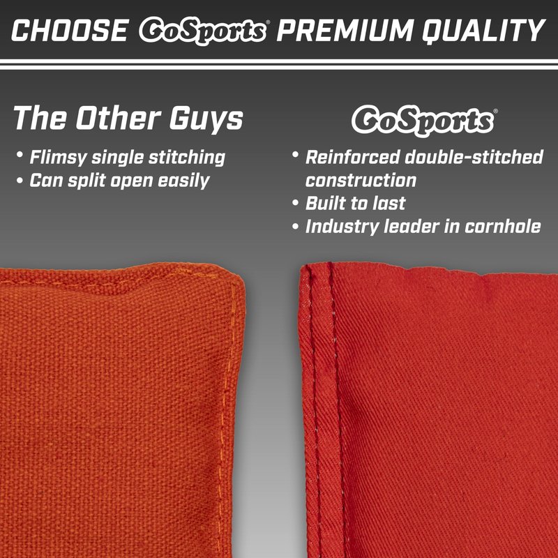 GoSports Cornhole Bean Bags Set of 4 - Regulation All Weather - Classic Gray