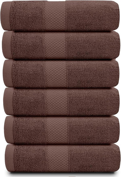 White Classic Luxury Brown Hand Towels