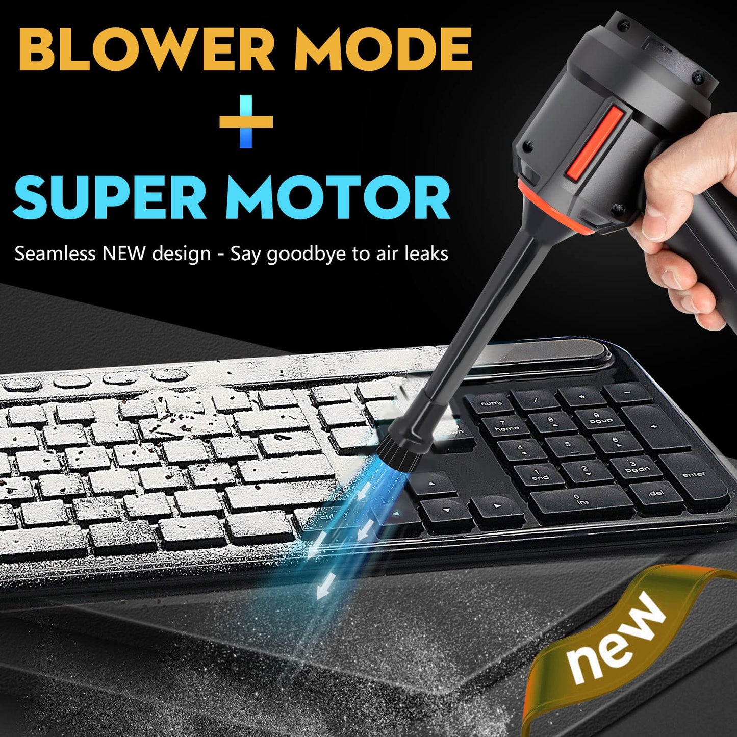 PeroBuno Computer Vacuum Cleaner - Air Duster - for Keyboard Cleaning - Cordless Canned Air - Powerful - Energy - Efficient - Compressed