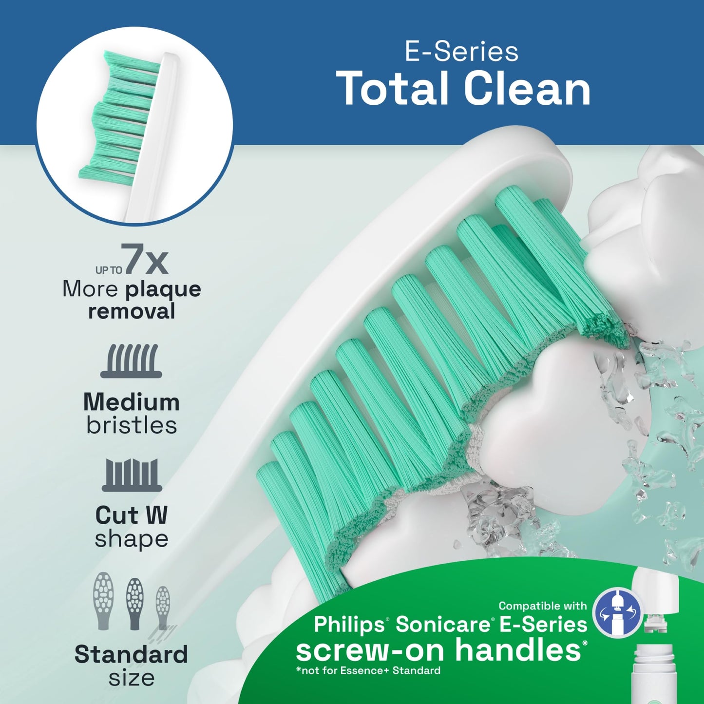 Brushmo e-Series Electric Sonic Toothbrush - Rechargeable Screw-On Electronic Tooth Brush for Adults with 3 Modes & Timer - IPX7 Waterproof, Long-Lasting Battery & Wireless Charging Base - White