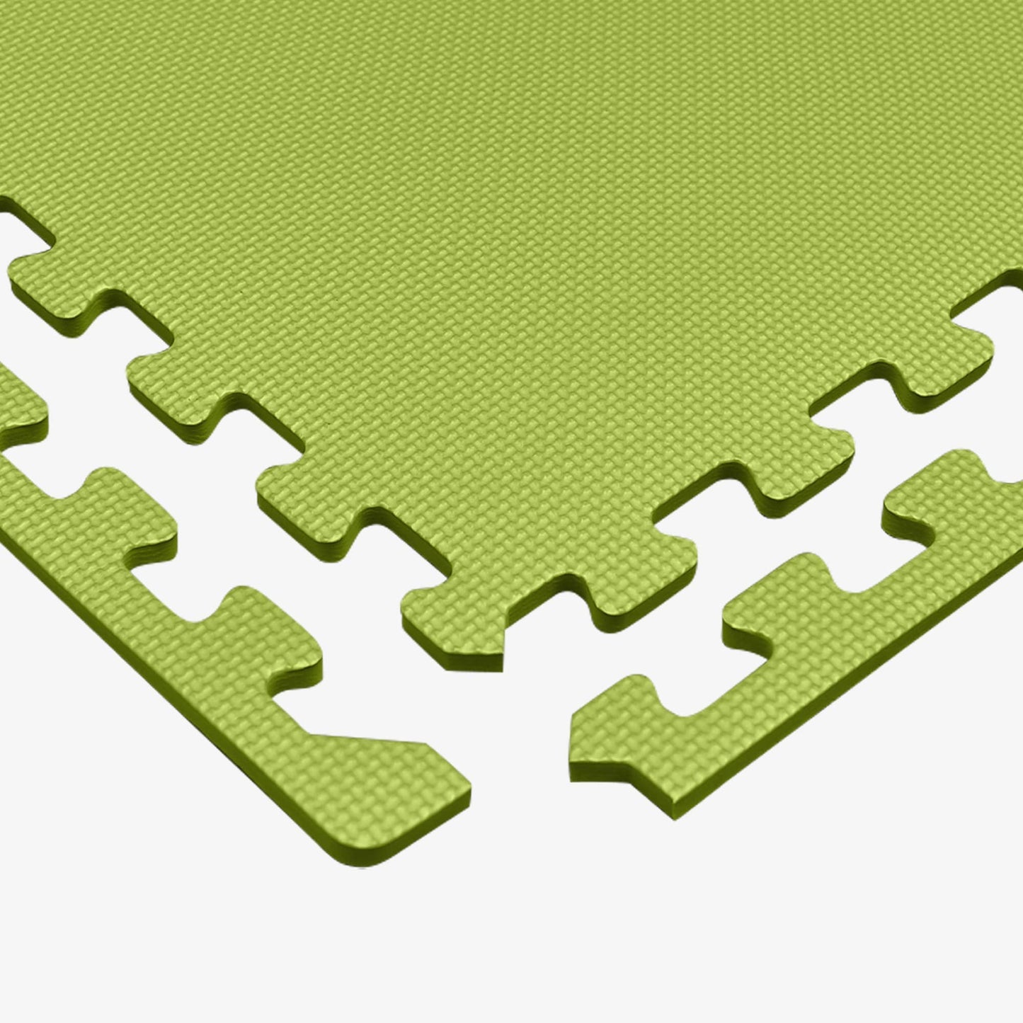 We Sell Mats 3/8 Inch Thick Multipurpose Exercise Floor Mat with EVA Foam, Interlocking Tiles, Anti-Fatigue for Home, or Gym, Lime Green, 24 Sq Ft