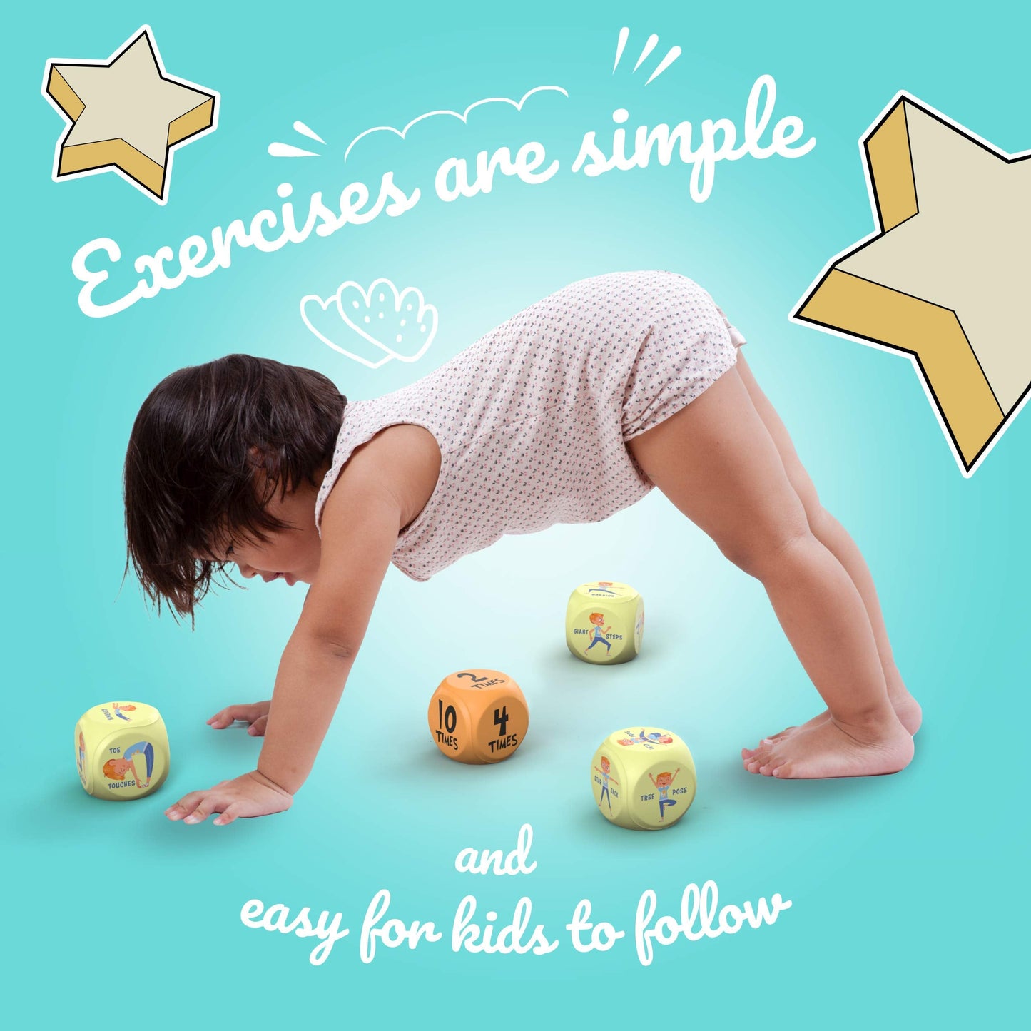 Skywin Exercise Dice, 6-Sided Foam Fitness Workout Dice for Kids Solo or Group Classes, for Home, Classroom and Physical Education Learning