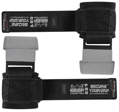 Weight Lifting Hooks Heavy Duty PRO Lifting Wrist Straps Deadlift Straps Power Lifting Grips Weightlifting Gym Gloves Men & Women (Gray, Men-Wrist Size Large)