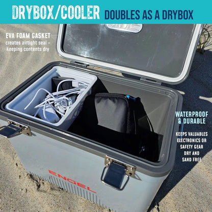 Engel UC19 19qt Leak-Proof, Air Tight, Drybox Cooler and Small Hard Shell Lunchbox for Men and Women in White