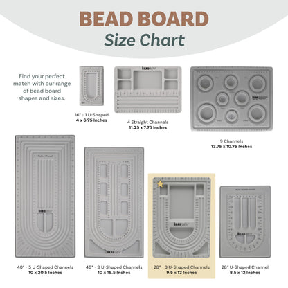 The Beadsmith Bead Board with Cover, Grey Flocked