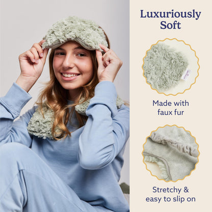 warmies Microwavable Eye Mask for Warmth & Comfort - Heating & Cooling Compress for Calming Relaxation - Weighted & Heated Eye Mask with Scented Lavender for Sleeping - Gray