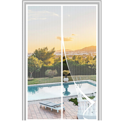 METAONLY Magnetic Screen Door Mesh, Works for Patio, Sliding Door, Keeps Bug Mosquito Out, Fresh Air Flow, Fits 36" x 82" Door - Curtain Size 38" x 84", White