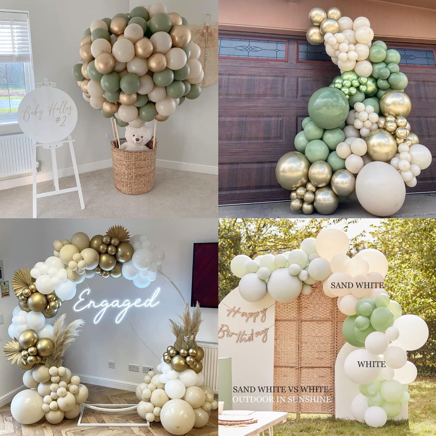 White Sand Balloons Beige Latex Balloon 5 10 12 18inch Different Sizes 103pcs Cream Nude Neutral Balloons Kit for Kids Birthday Party Decoration Baby Shower Wedding Annversary