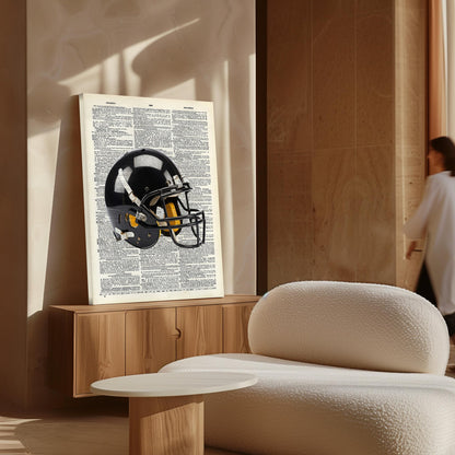 Poster Master 2-Piece Football Canvas - Sports Print - Ball, Helmet & Game Art - Physical Education Wall Design - Dictionary Art - Great Gym or Office Wall Decor - Available in 8x10 to 30x40