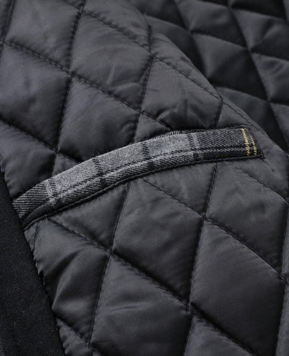 ThCreasa Flannel Hooded Shacket Jackets for Men Quilted Lined Buffalo Plaid Flannel Coat Thick Flannel Shirt Jacket Grey M