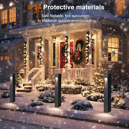 Modern Pathway Light Landscape Path Light 3000K Warm Led Bollard Lighting Fixture Outdoor Waterproof Walkway Light Aluminum Rainproof Path Lamp for Garden Lawn Courtyard Driveway 23.6in