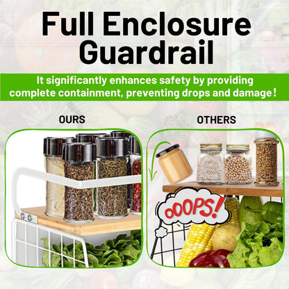 Ofiray-home Magnetic Shelf for Fridge with Wood Lid, Fruit Potato and Onion Storage Bins, Pantry Organizers & Storage, Large Container Magnetic Spice Rack for Refrigerator, Kitchen Counter, Cabinet