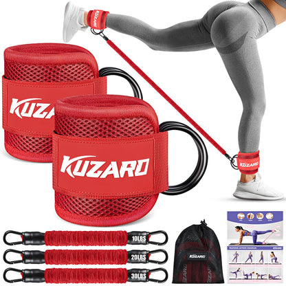 Ankle Resistance Bands with Cuffs, Ankle Weights Bands for Working Out, Women Leg and Glutes Workout Equipment, Exercise Bands for Kickbacks, Butt and Booty Trainer, Home Gym Fitness Equipment