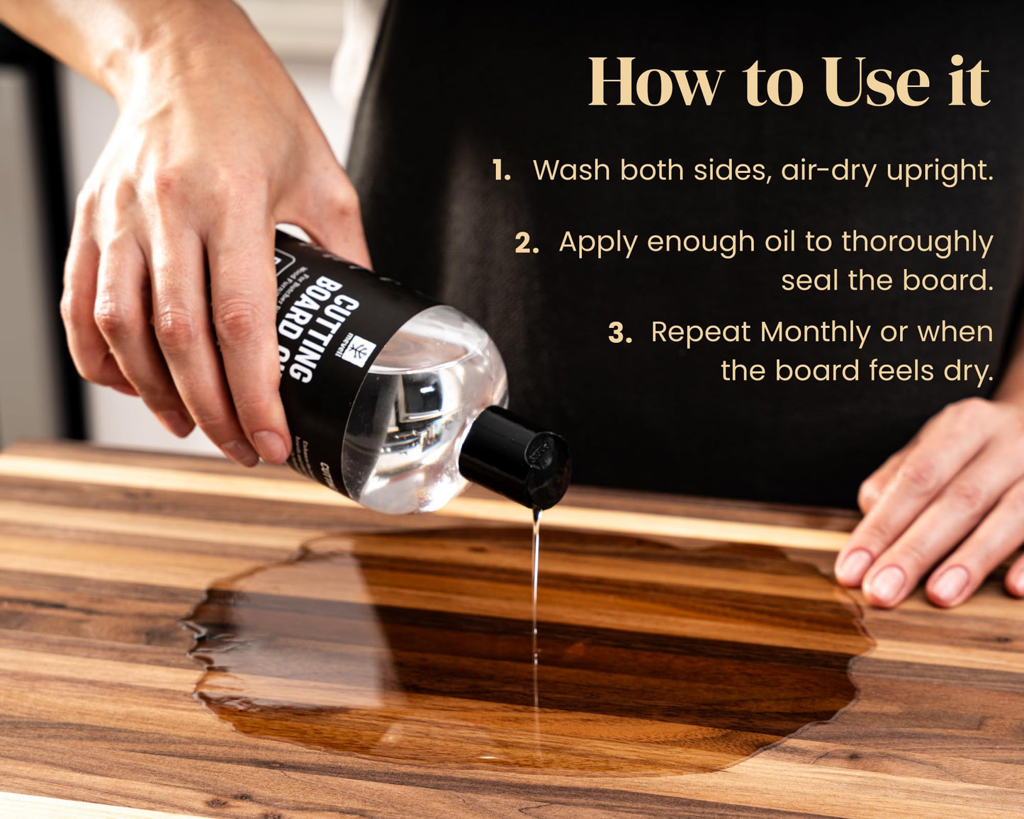 Mevell Food Grade Mineral Oil Made in USA 32 Oz, Butcher Blocks and Kitchen Countertops Conditioner, Food Safe Cutting Board Oil, Finish for Marble, Soapstone
