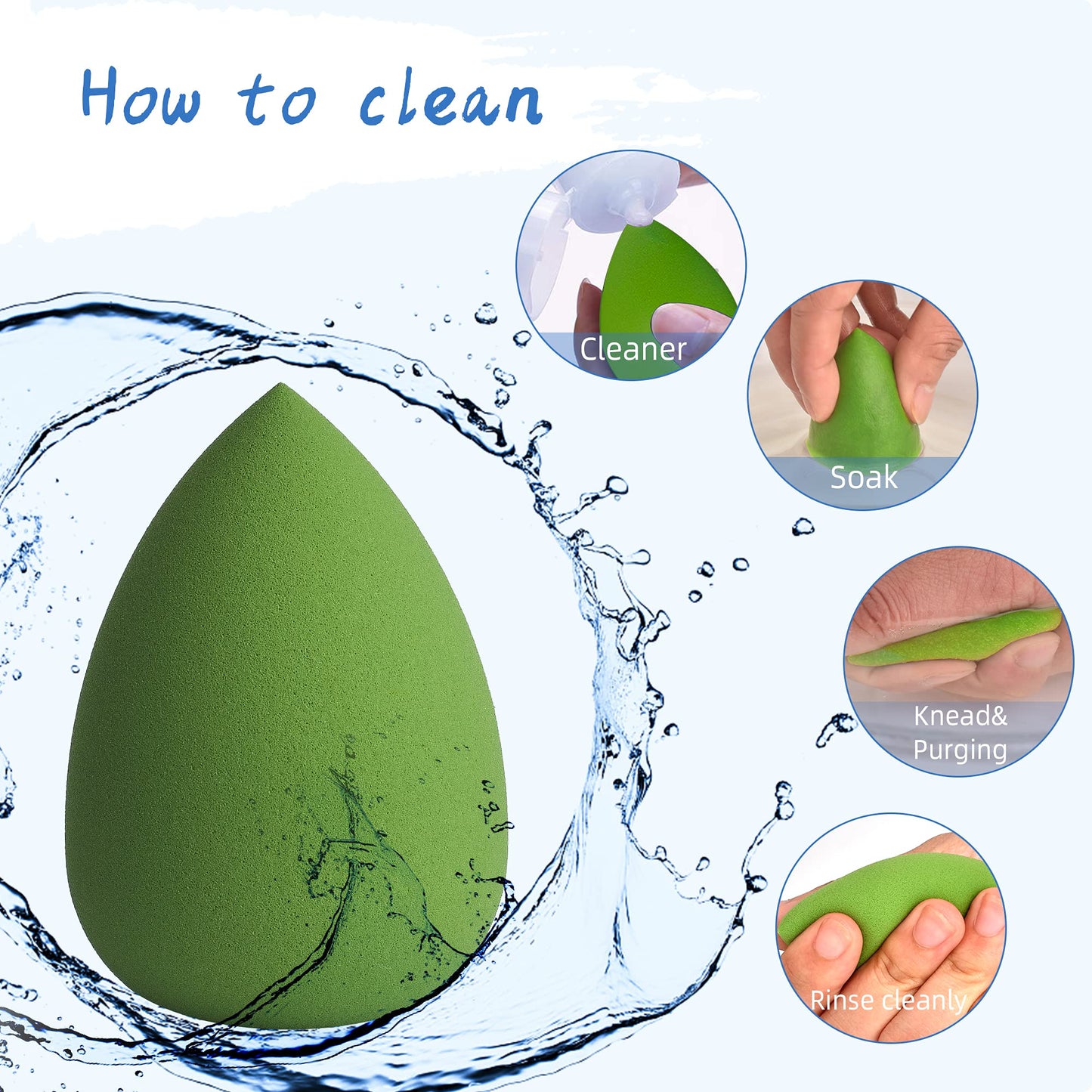 COSTICA Makeup Sponge Set Blender, Beauty Sponge Makeup Blender Flawless for Liquid - Multi Colored 4 pcs Rose Series