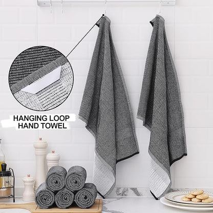 Homaxy Premium Kitchen Towels, Large Cotton Kitchen Hand Towels, Flat and Terry