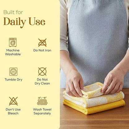 MosJos Kitchen Towels Set of 4 Premium Hand Towels 18 x 28 Inch Large Tea Towels