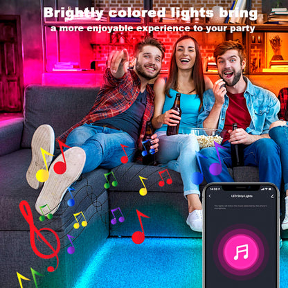 dalattin Smart WiFi Led Lights 130ft, Work with Alexa Google Assistant, APP Voice Remote Control Led Strip Lights RGB Color Changing Music Sync Led Lights for Bedroom Valentine (2 Rolls of 65.6ft)