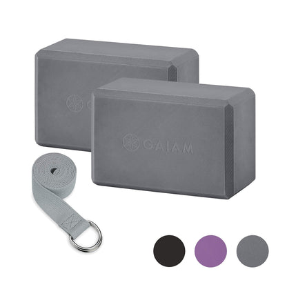 Gaiam Yoga Block - Supportive Latex-Free Eva Foam - Soft Non-Slip Surface with Beveled Edges for Yoga, Pilates, Meditation - Yoga Accessories for Stability, Balance, Deepen Stretches