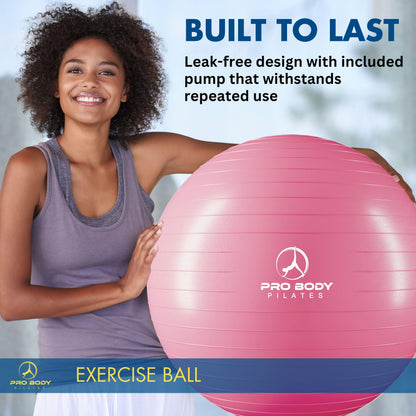 ProBody Pilates Exercise Ball - Multiple Sizes Gym Grade Balance Ball for Fitness, Yoga, Workout, Pregnancy & Physical Therapy