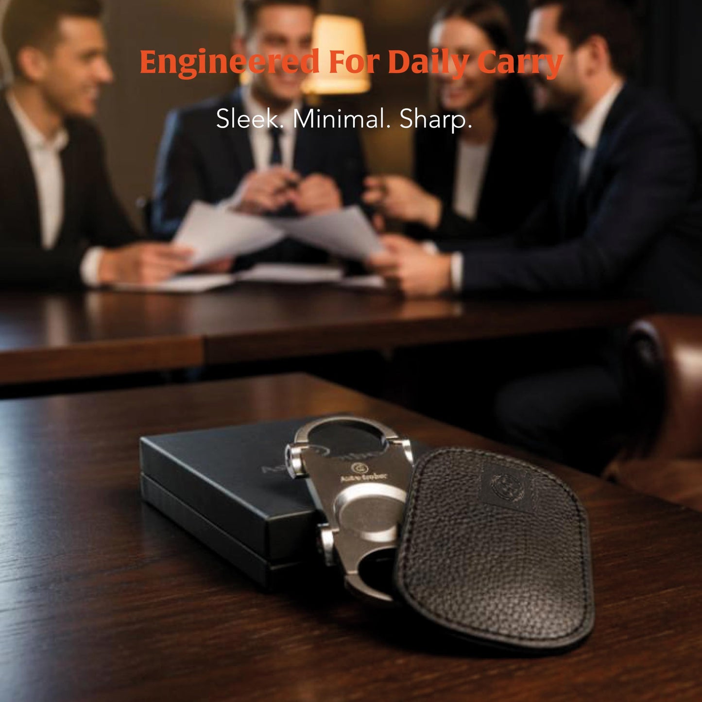 Guillotine Cigar Cutter – Premium Guillotine Cigar Cutter with Stainless Steel Finish, Dual-Ring Ergonomic Grip, Compact Travel-Friendly Design, PU Leather Pouch, Gift-Ready Box – Ash & Ember