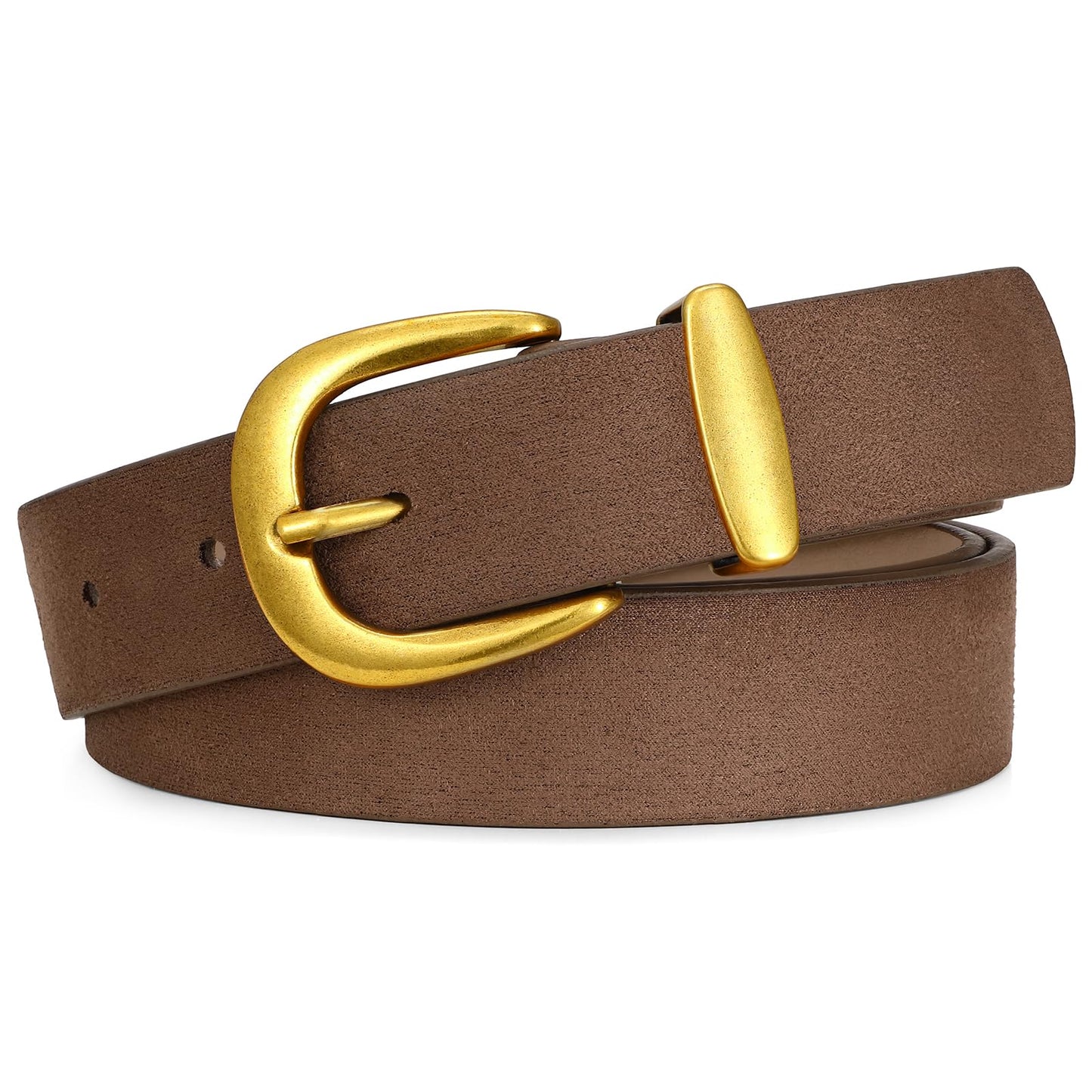 SANSTHS Womens Belt for Jeans Pants Dresses with Alloy Buckle, Floral Print Belt for Women with Unique Print Design, Dark Brown S