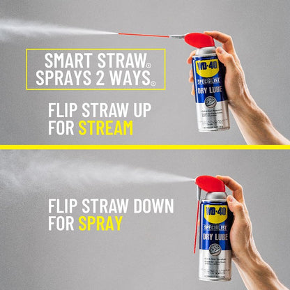 WD-40 Specialist Dry Lube with Smart Straw, Lubricant for Corrosion Protection on Table Saws, Drills and Lathes, Industrial Strength Friction-Reducing Formula, 10 Oz.