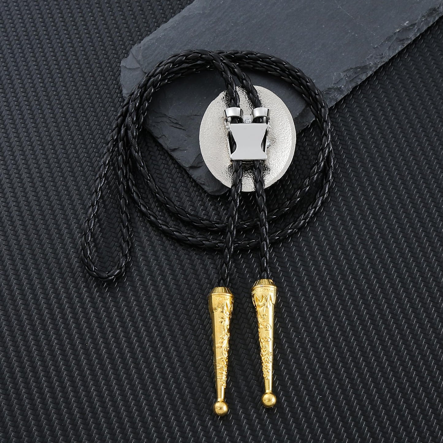 GelConnie Cowboy Ties for Men Western Initial Letters Bolo Tie ABCDJMR to Z Leather Necktie Jewelry Accessories for Men Women