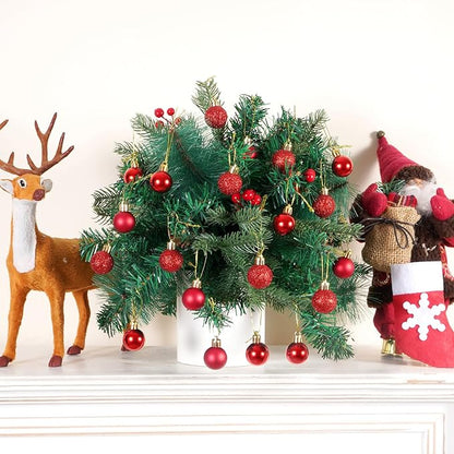 30ct Christmas Ball Ornaments, 1.18" Shatterproof Christmas Tree Decorations, Perfect Hanging Ball for Indoor/Outdoor Holiday Party Decor